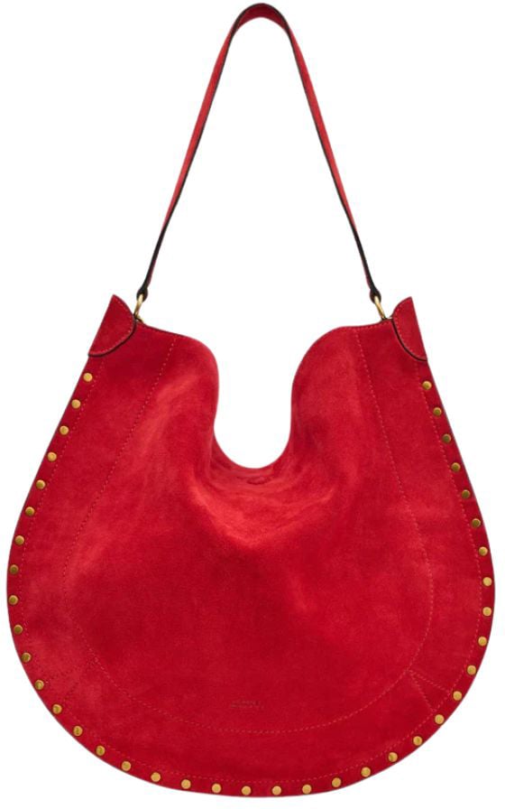 Isabel Marant Borsa Oskan Hobo Soft In Pelle Di Vitello Scamosciata Rood