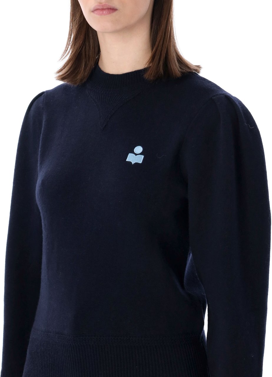 Isabel Marant Marant Étoile Kelaya wool-blend puff-sleeve sweater Blauw