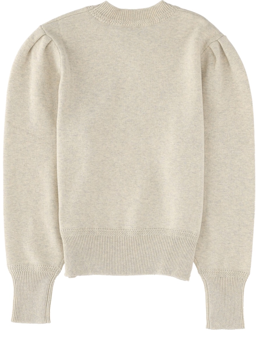 Isabel Marant Kelaya Cotton Wool Puffed Sweater Neutraal
