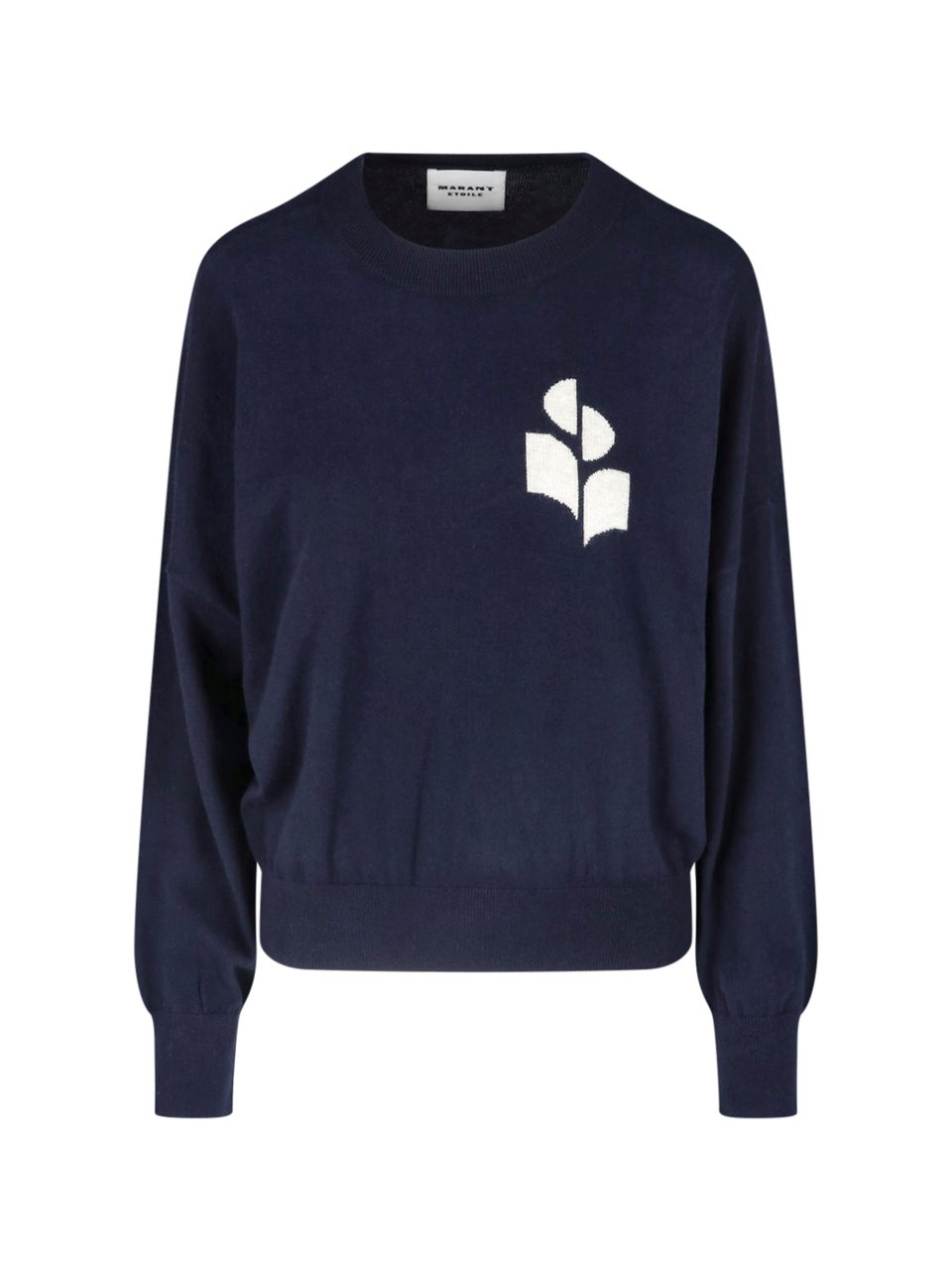 Isabel Marant Cropped Navy Knit Sweater Blauw