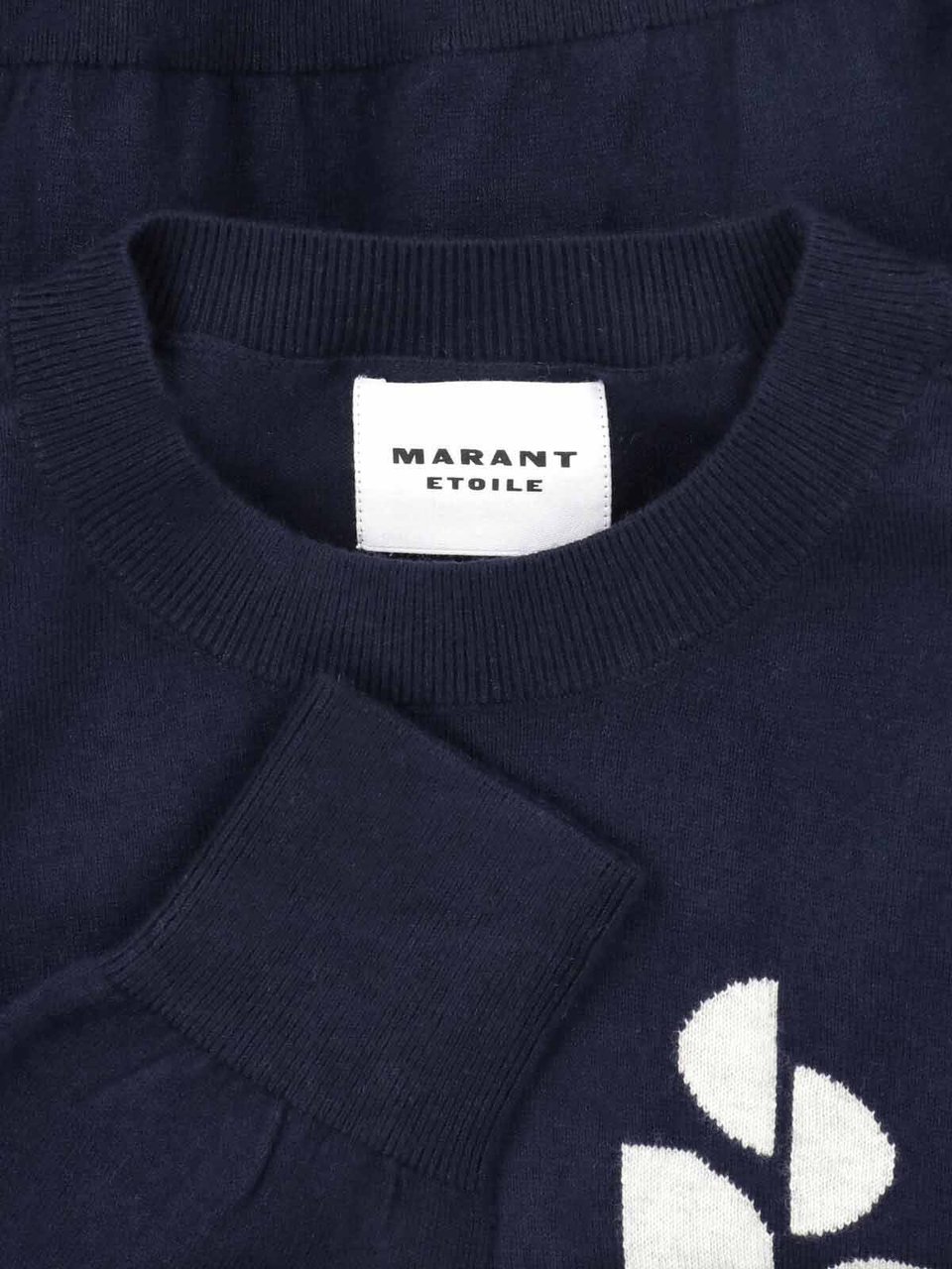 Isabel Marant Cropped Navy Knit Sweater Blauw