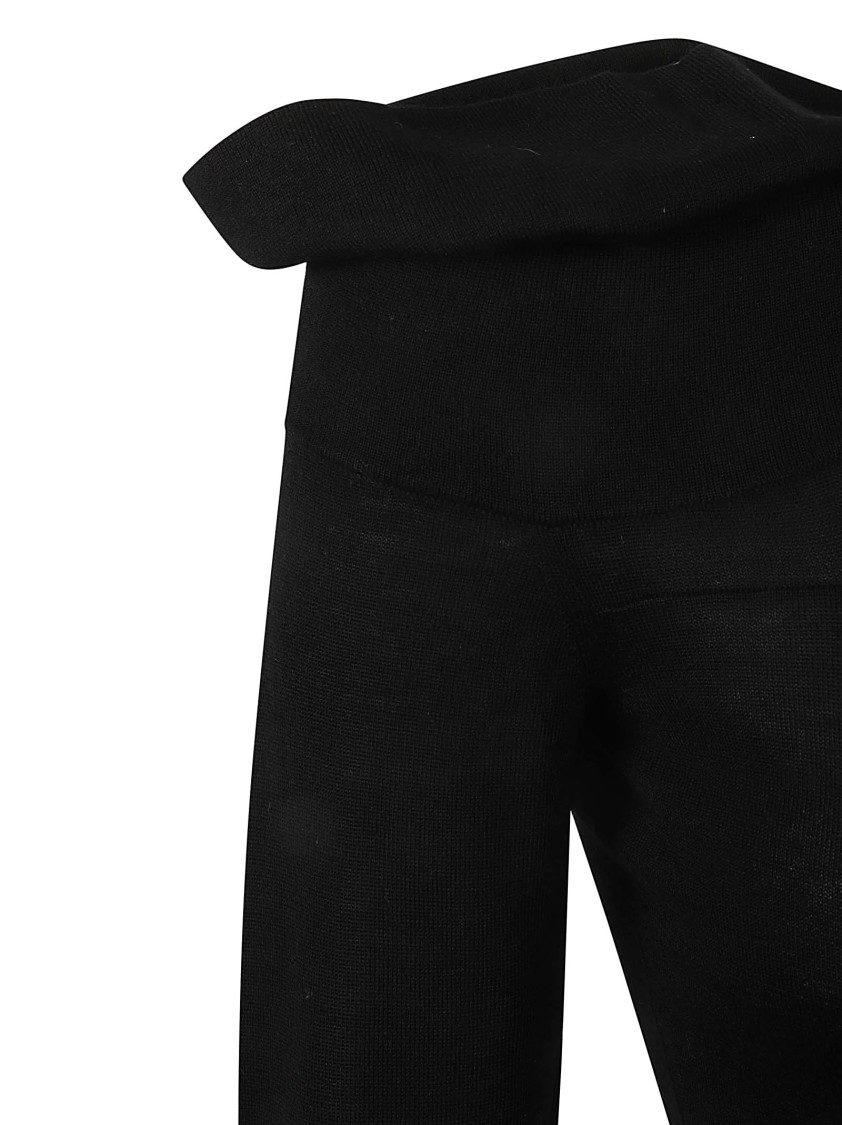 Isabel Marant Off-Shoulder Black Merino Wool Sweater Zwart