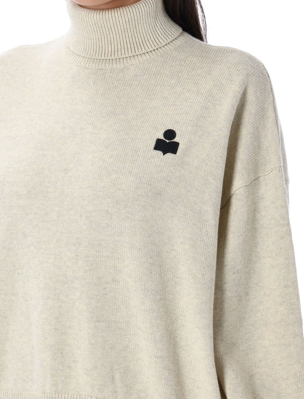 Isabel Marant Nasha High Neck Knit Sweater Grijs