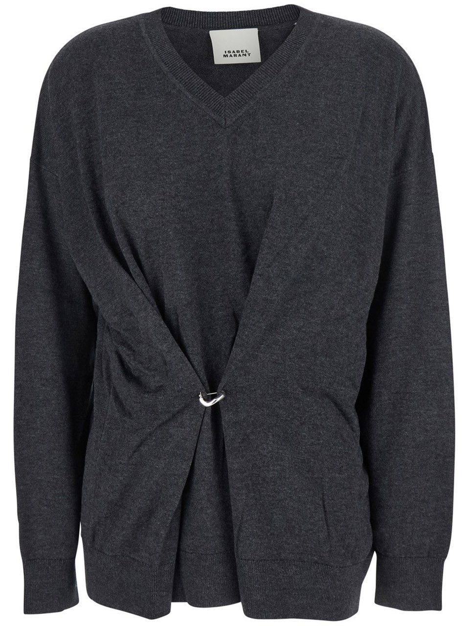 Isabel Marant Charcoal Chiraz Twist Detail Pullover Zwart