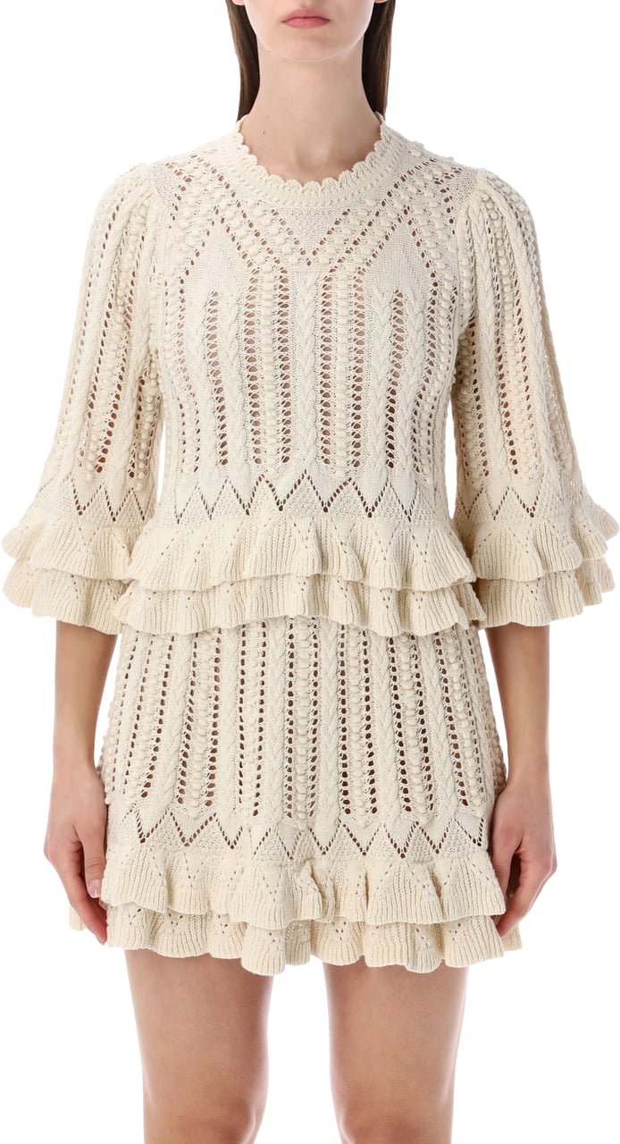 Isabel Marant Marant Étoile Norma frilly sweater Neutraal