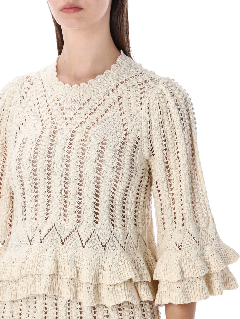 Isabel Marant Marant Étoile Norma frilly sweater Neutraal