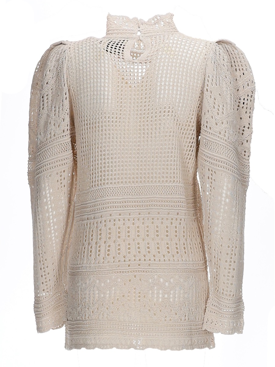 Isabel Marant Neutrals Dahara Open-Knit Crochet Top Wit
