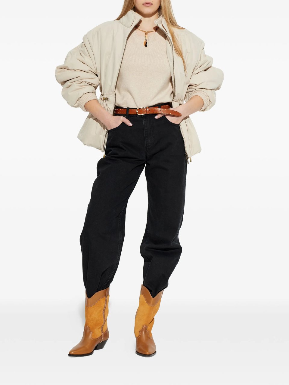 Isabel Marant Neutral Cornelia Cropped Wool Pullover Neutraal