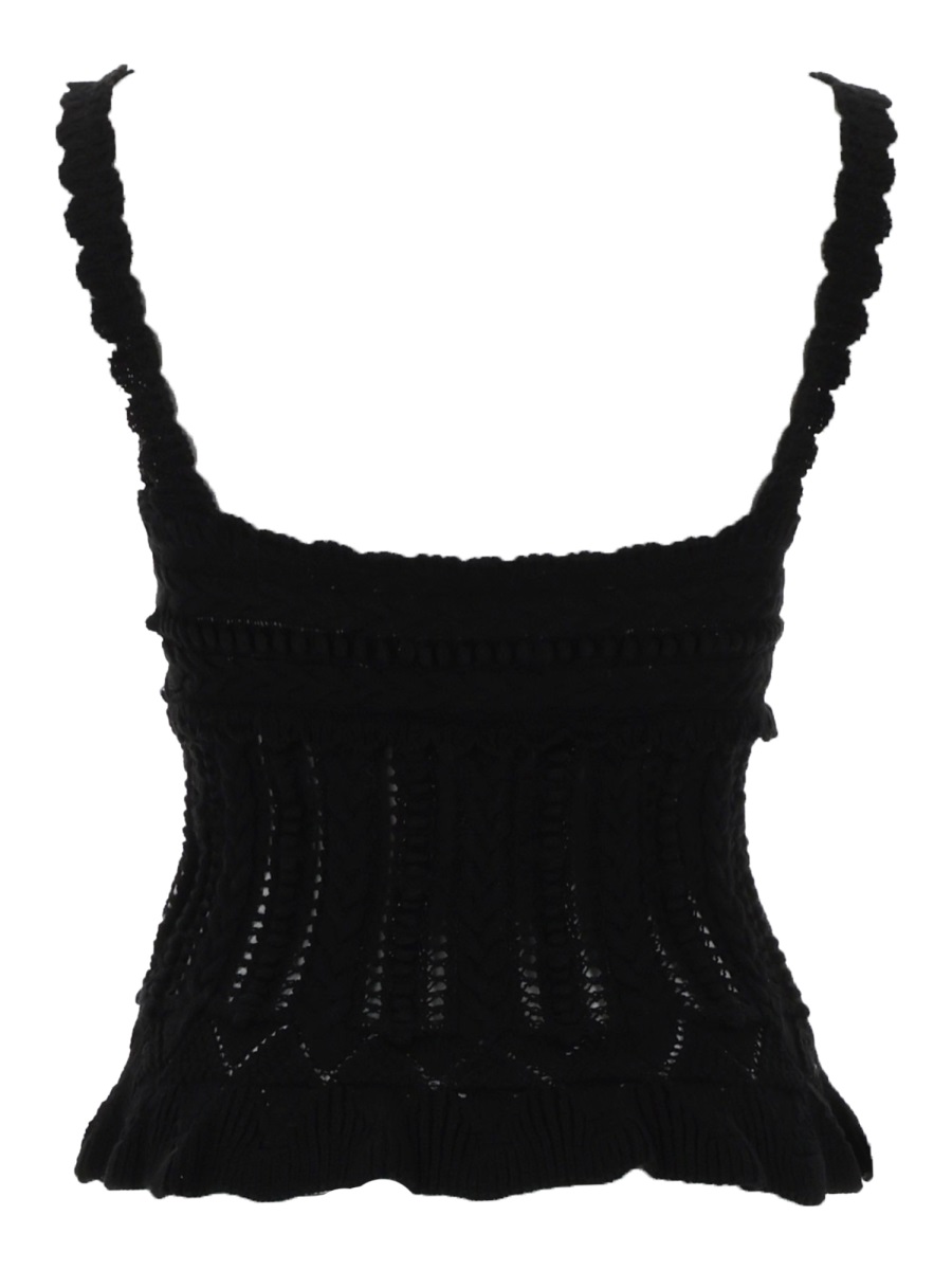 Isabel Marant Neves Black Openwork Knitted Top Zwart