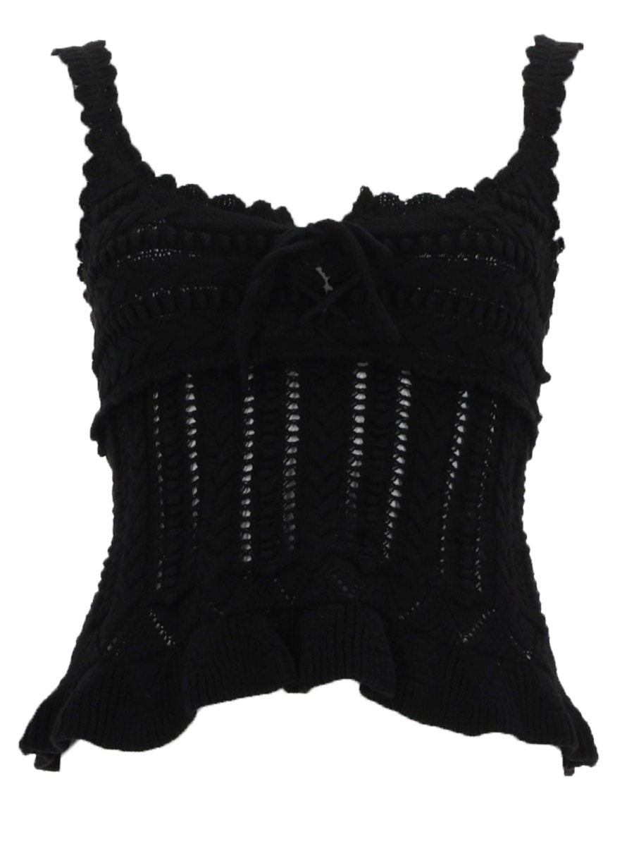 Isabel Marant Neves Black Openwork Knitted Top Zwart