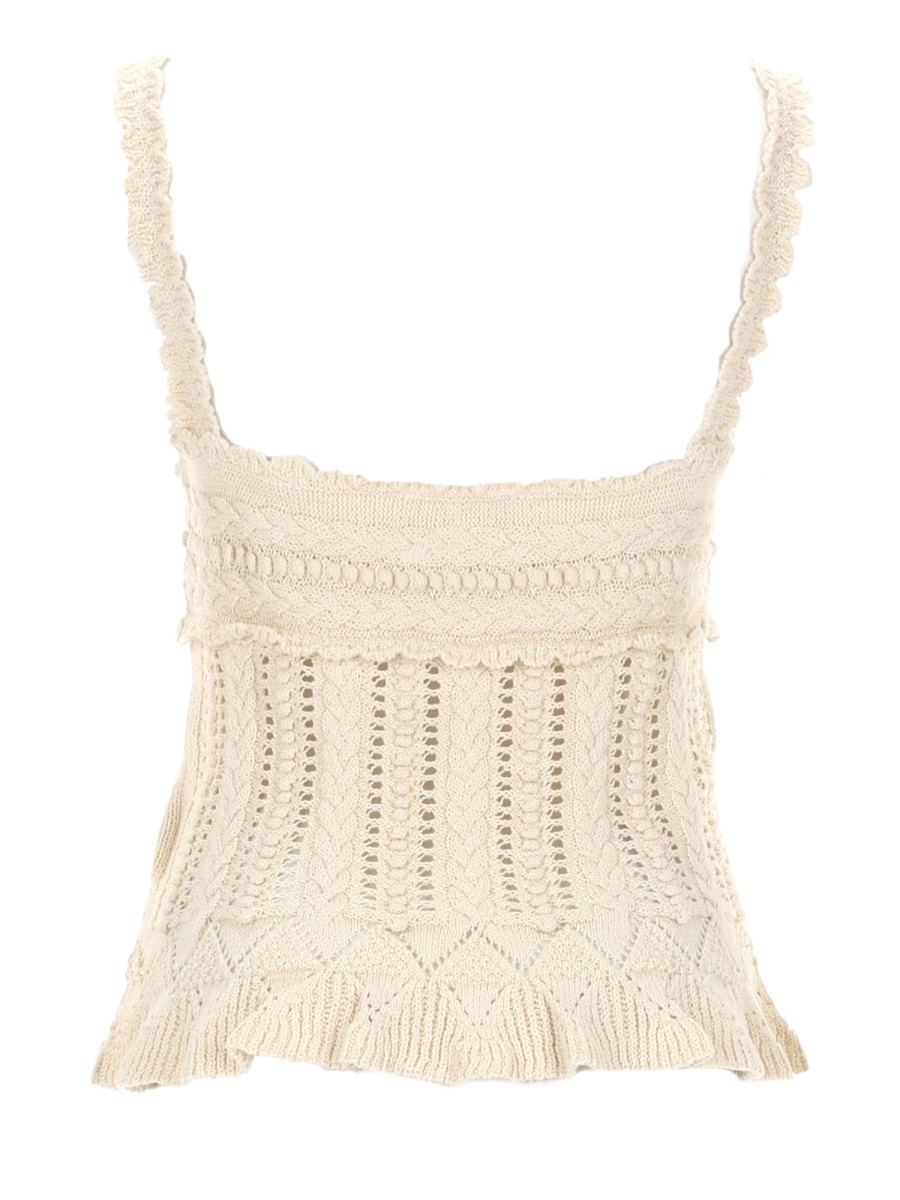 Isabel Marant Neves Openwork Knitted Tank Top Neutraal