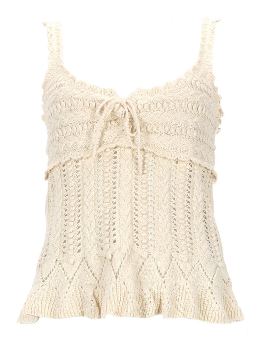 Isabel Marant Neves Openwork Knitted Tank Top Neutraal