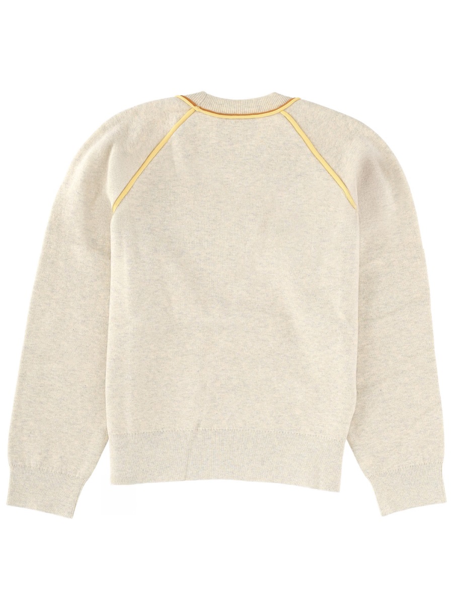 Isabel Marant Loriby Light Beige Piping Knit Sweater Neutraal