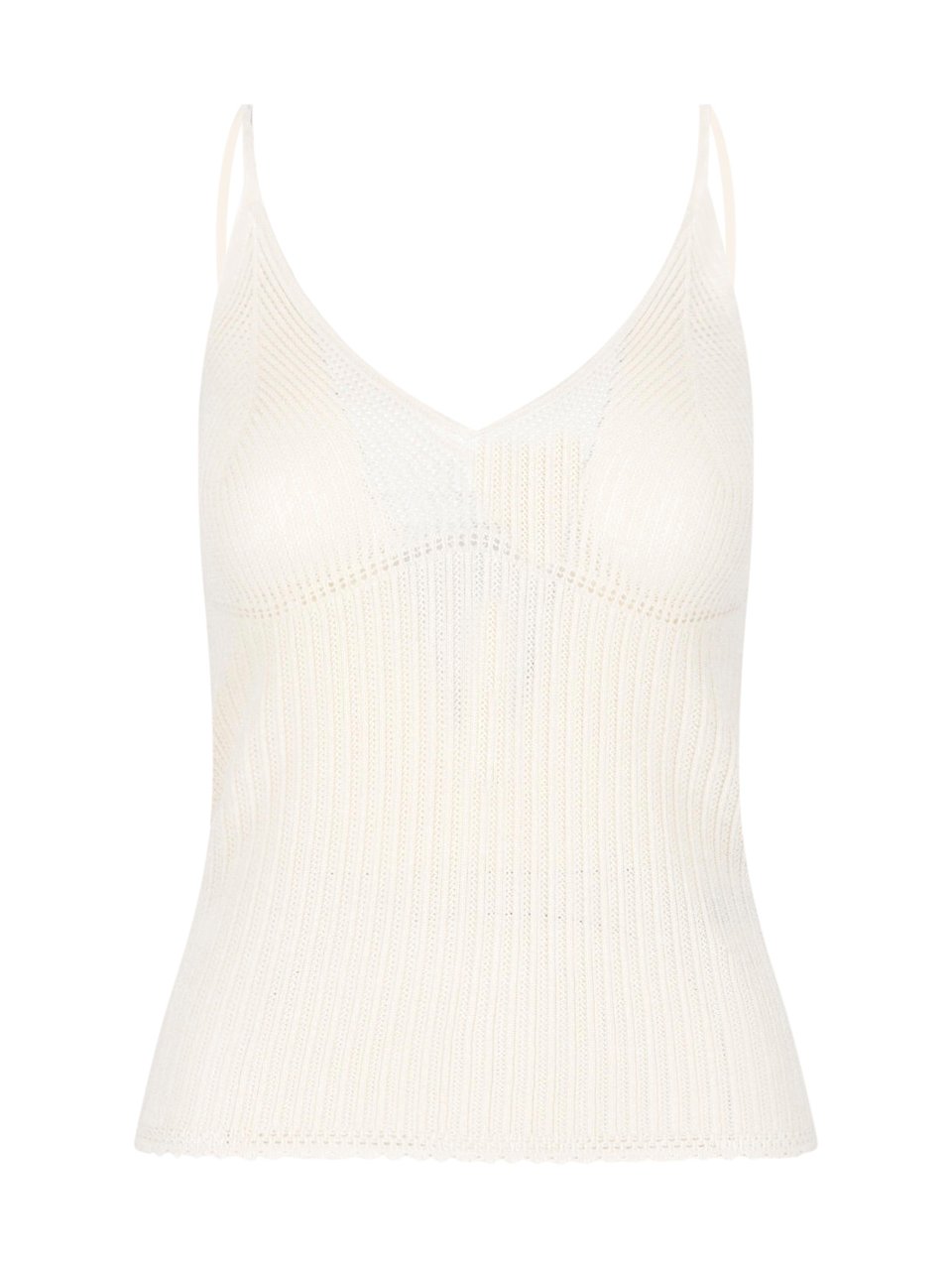 Isabel Marant White Silk-Cotton Ribbed Tank Top Wit