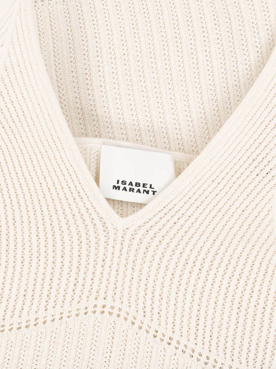 Isabel Marant White Silk-Cotton Ribbed Tank Top Wit