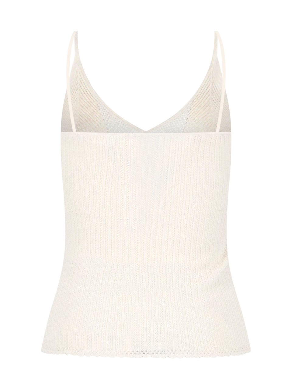 Isabel Marant White Silk-Cotton Ribbed Tank Top Wit