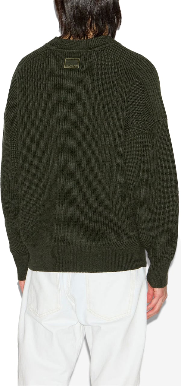 Isabel Marant pull barry en laine cotelee Groen
