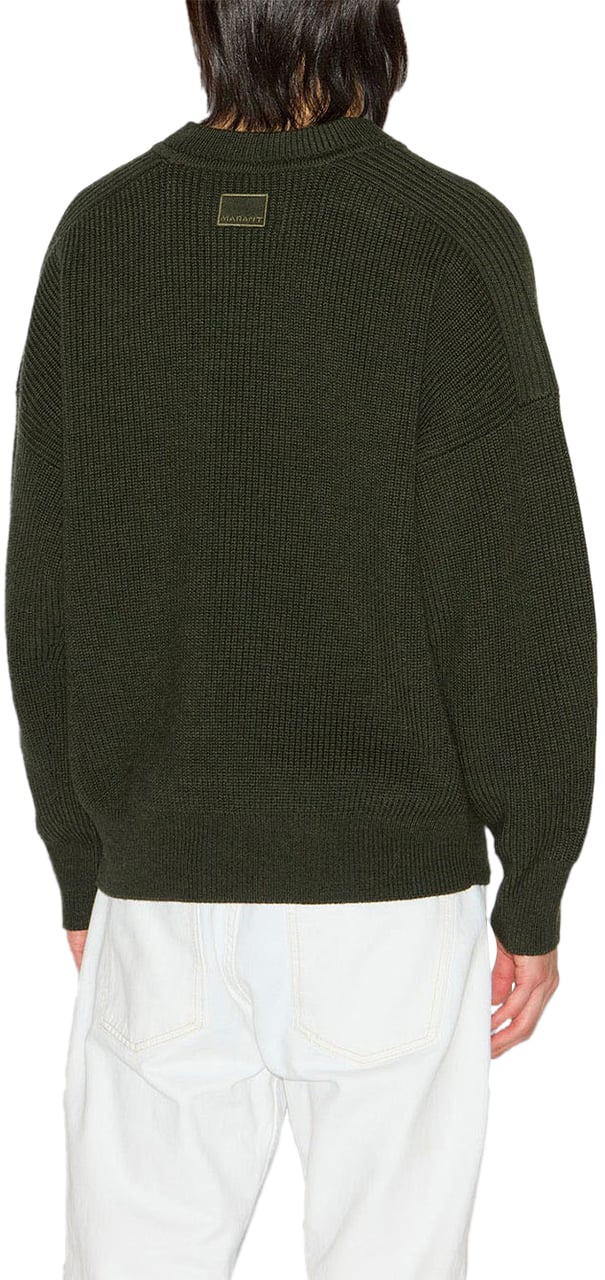 Isabel Marant pull barry en laine cotelee Groen