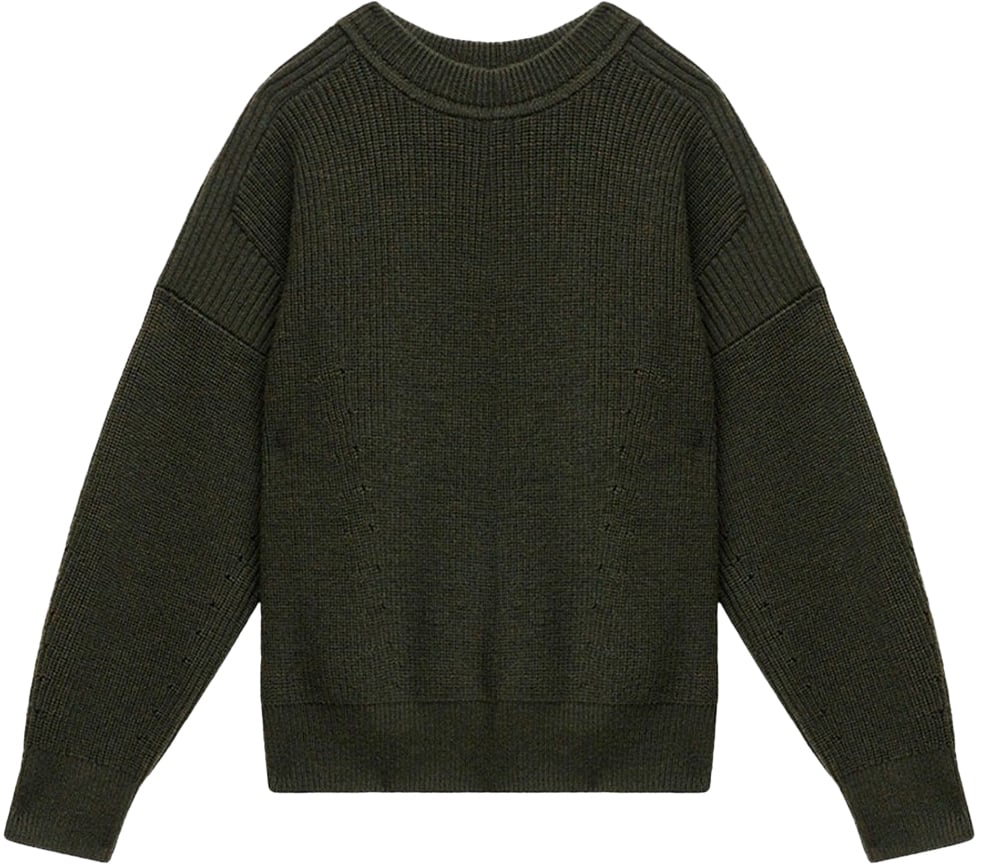 Isabel Marant pull barry en laine cotelee Groen