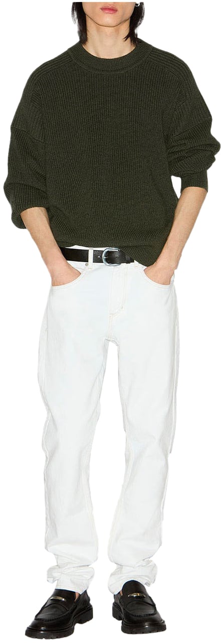 Isabel Marant pull barry en laine cotelee Groen