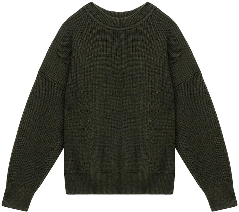 Isabel Marant pull barry en laine cotelee Groen