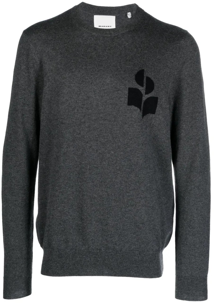 Isabel Marant pull evans a logo en intarsia Grijs