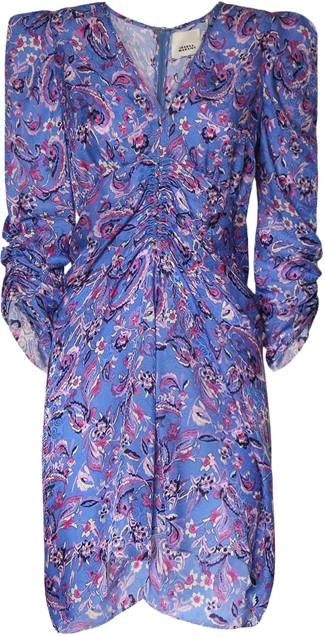 Isabel Marant Elegant floral dress in blue and purple Blauw