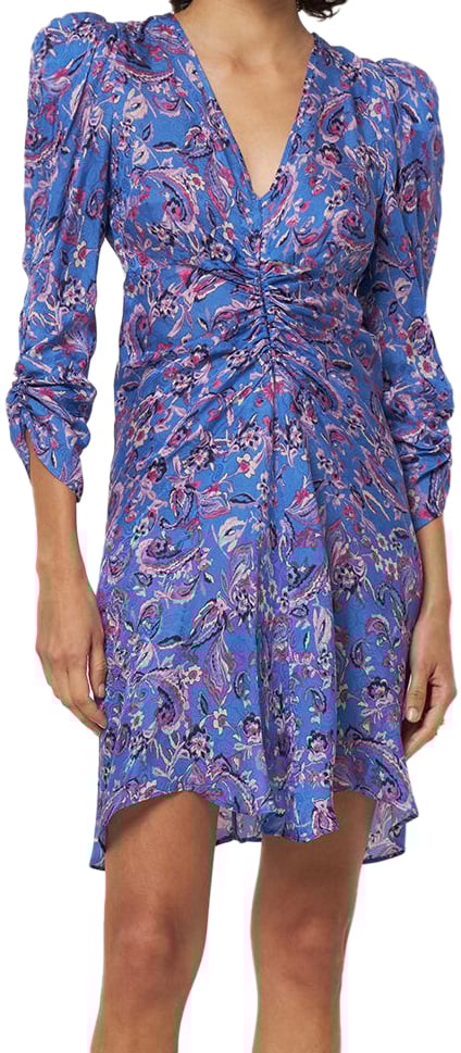 Isabel Marant Elegant floral dress in blue and purple Blauw