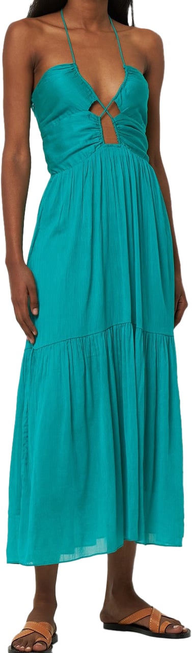 Isabel Marant Long turquoise dress with thin straps Groen
