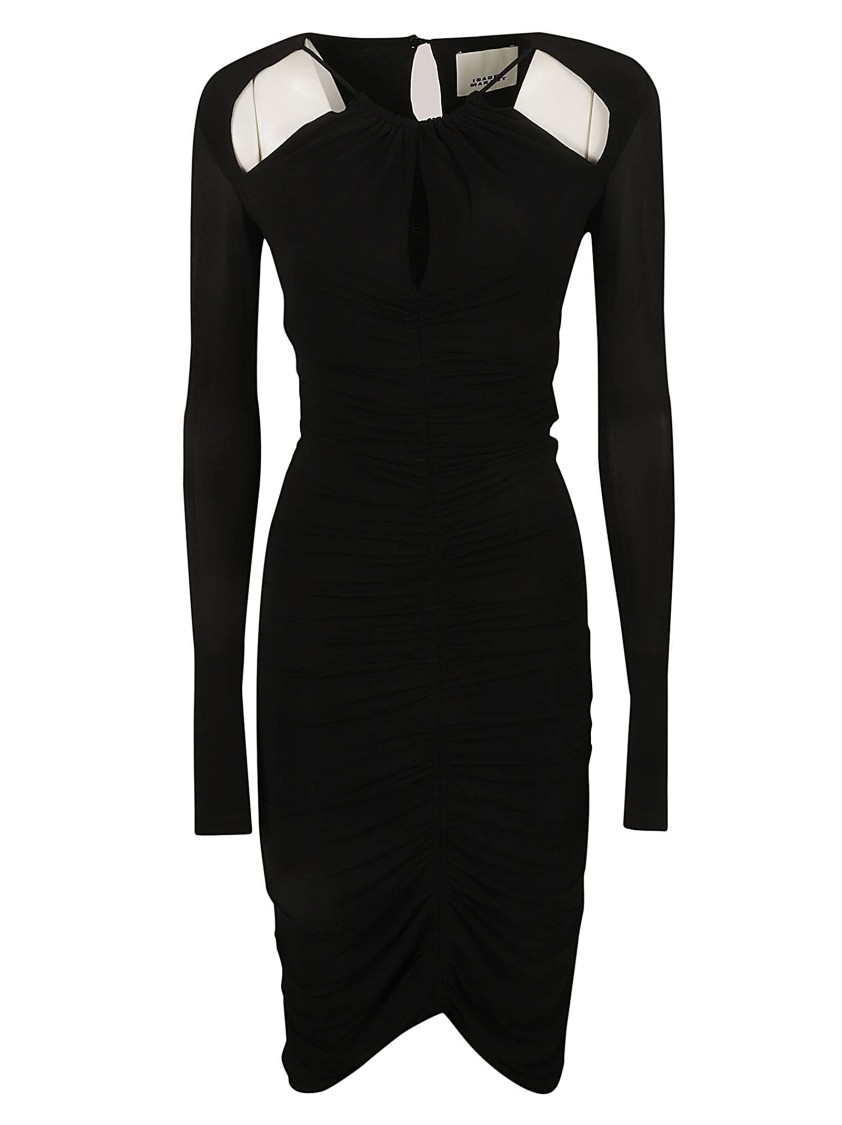 Isabel Marant Form-Fitting Black Dress With Keyhole Neckline Zwart