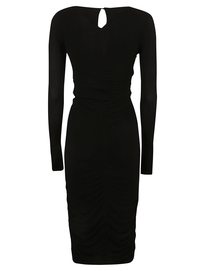 Isabel Marant Form-Fitting Black Dress With Keyhole Neckline Zwart
