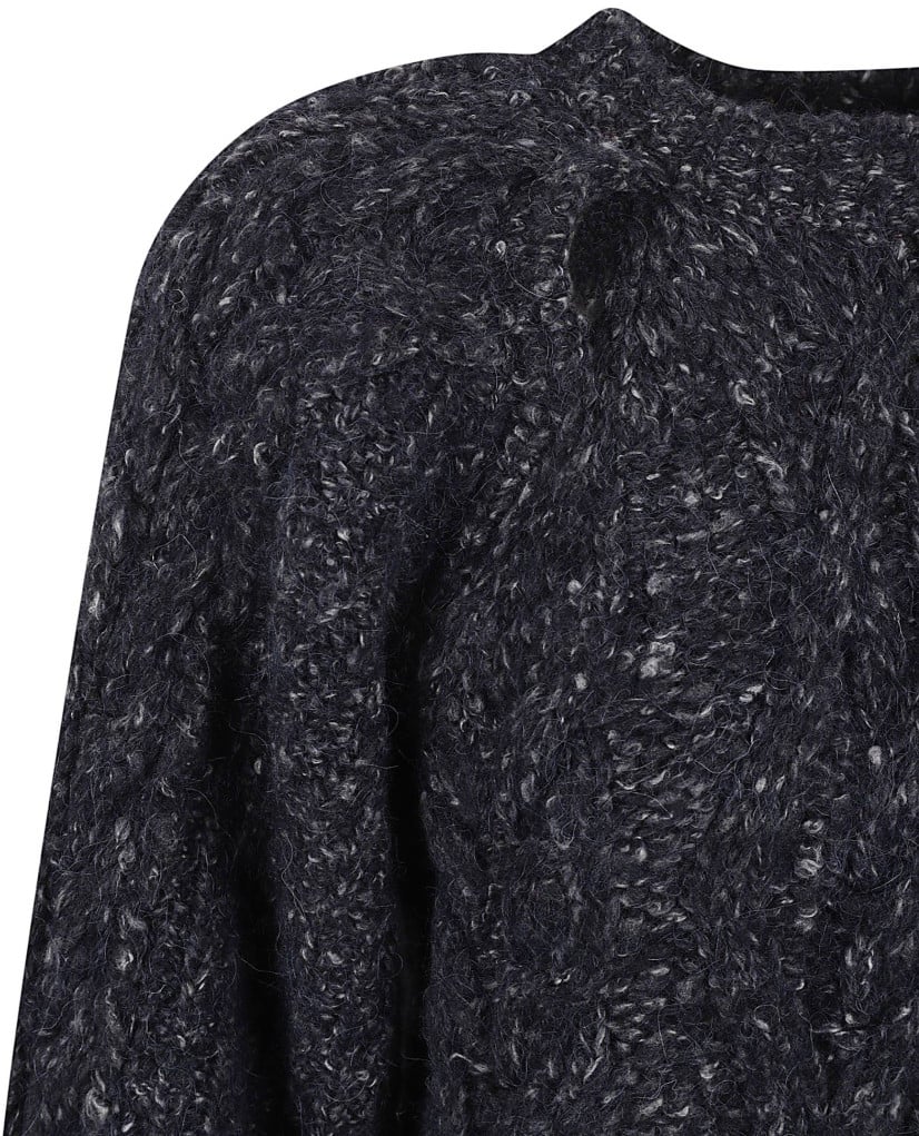 Isabel Marant Textured Knit Dress With Oversized Silhouette Zwart
