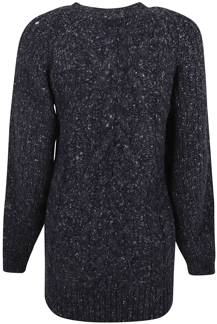 Isabel Marant Textured Knit Dress With Oversized Silhouette Zwart
