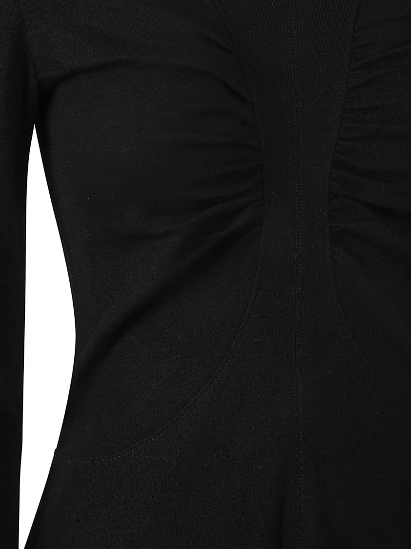 Isabel Marant Fitted Black Dress With Asymmetrical Hemline Zwart