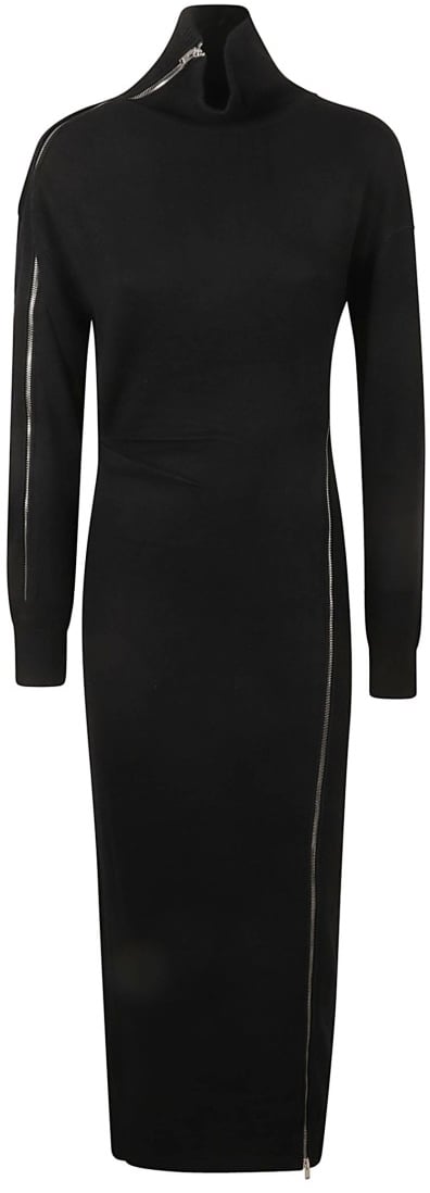 Isabel Marant Midi Dress With High Neckline Zwart