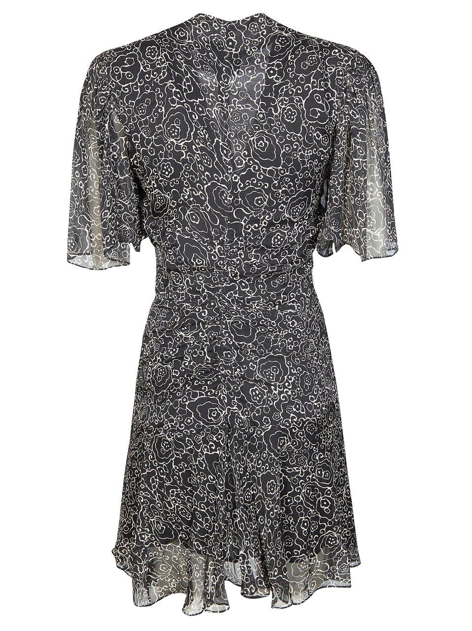 Isabel Marant Black Vivienne Dress Flutter Sleeves Mini Dress Grijs