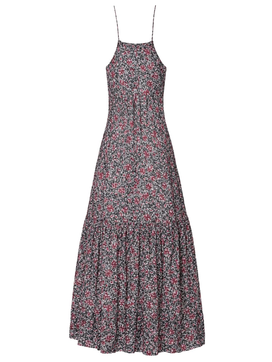 Isabel Marant Sabba Cotton Floral Printed Dress Grijs