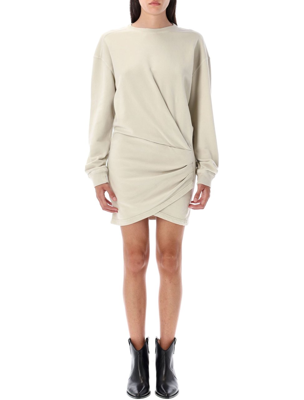 Isabel Marant Pipper Relaxed Fleece Mini Dress Neutraal