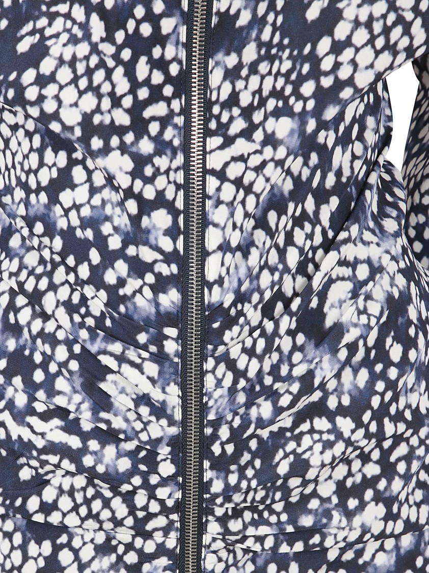 Isabel Marant Fitted Floral Print Dress With Long Sleeves Grijs