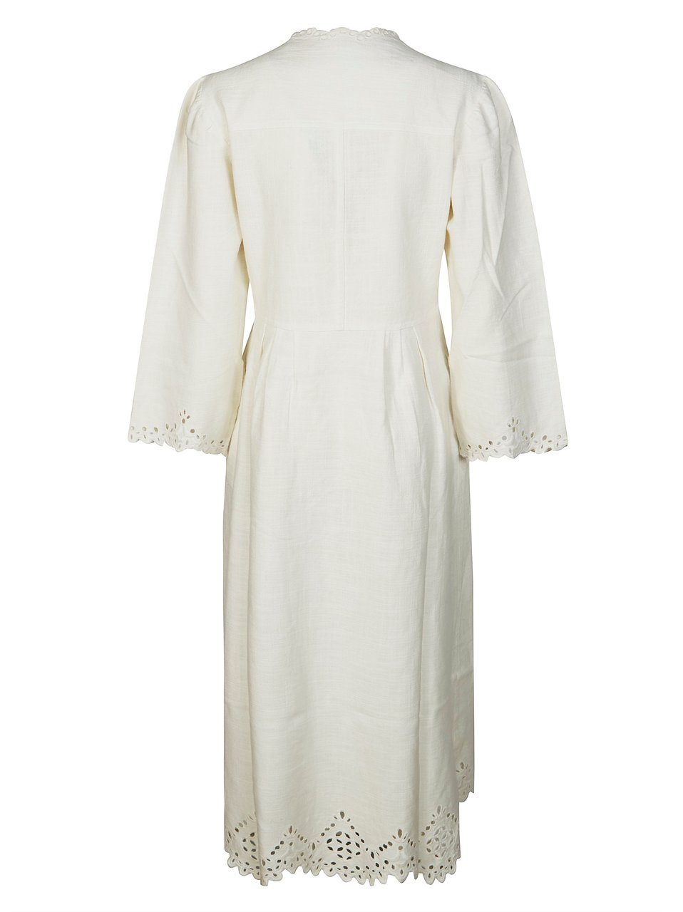 Isabel Marant Tianny Eyelet Embroidered Scalloped Day Dress Wit