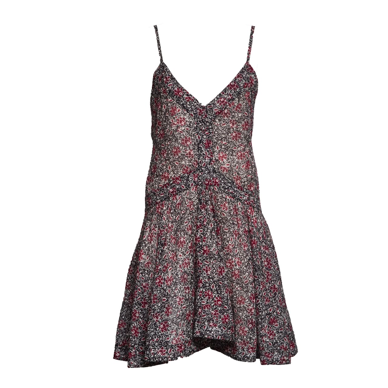 Isabel Marant Danielle Floral Voile Day Dress Grijs