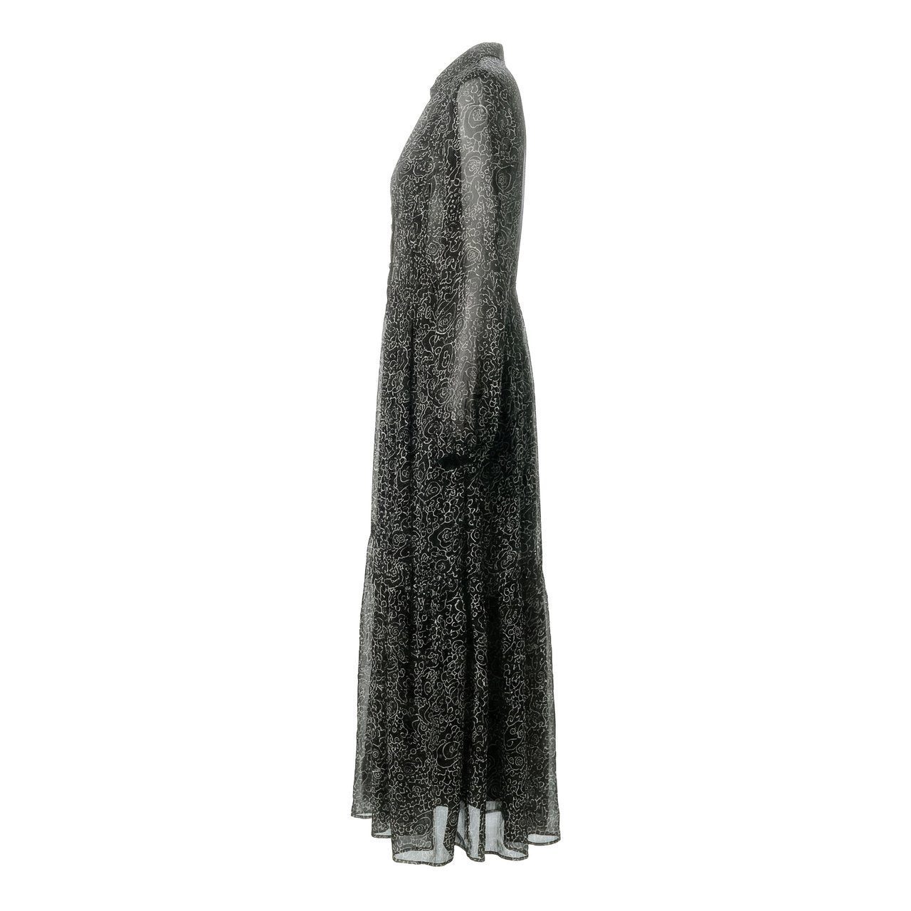 Isabel Marant Briane Printed Chiffon Maxi Dress Grijs