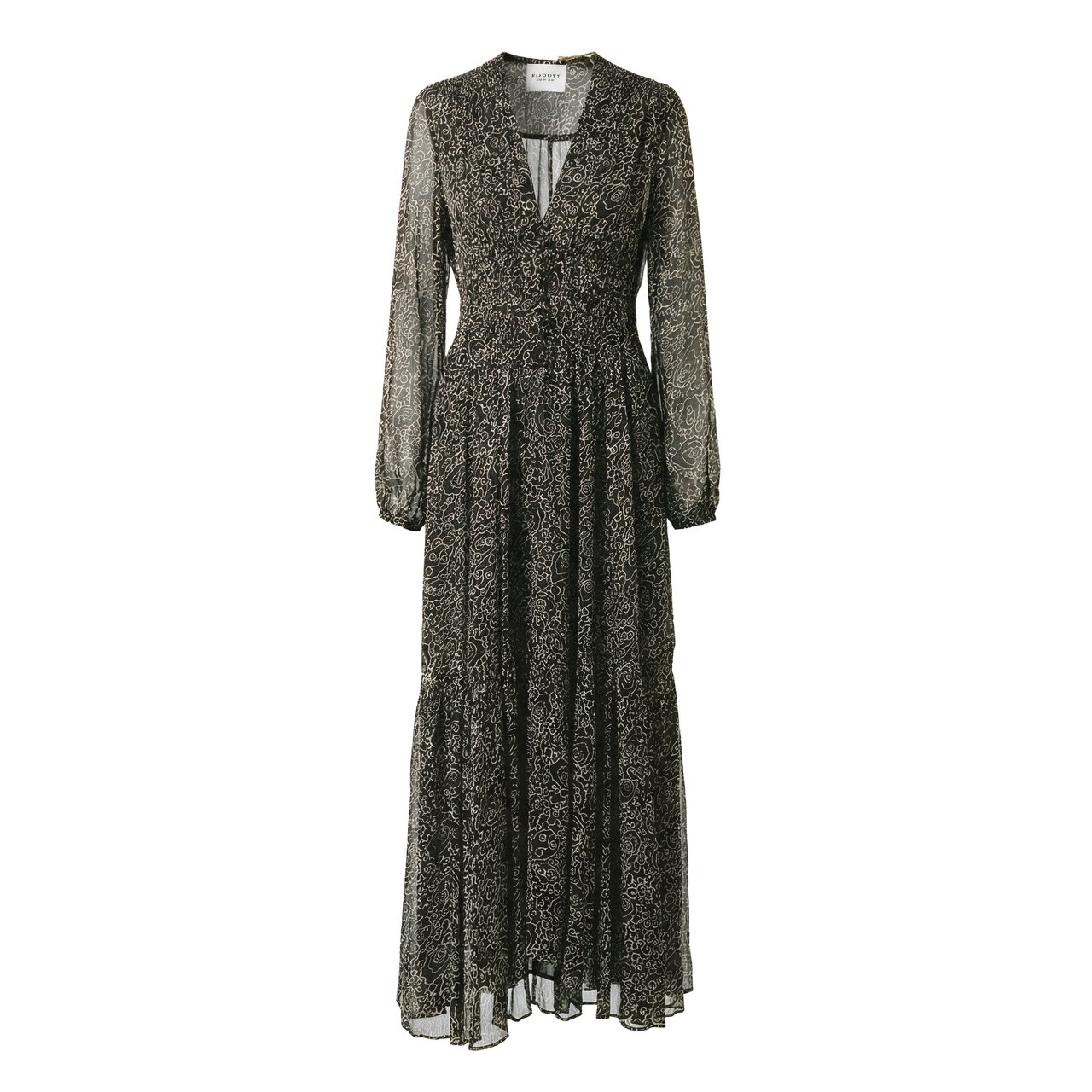 Isabel Marant Briane Printed Chiffon Maxi Dress Grijs