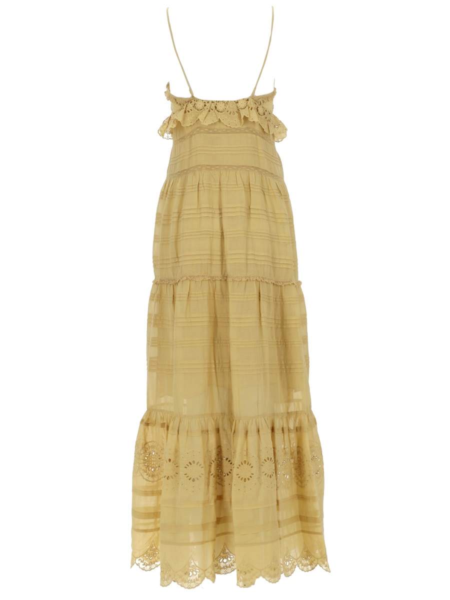 Isabel Marant Paule Cotton Eyelet Lace Dress Bruin