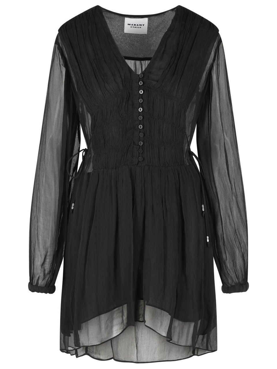 Isabel Marant Loriena Sheer Side Cut-Out Dress Zwart