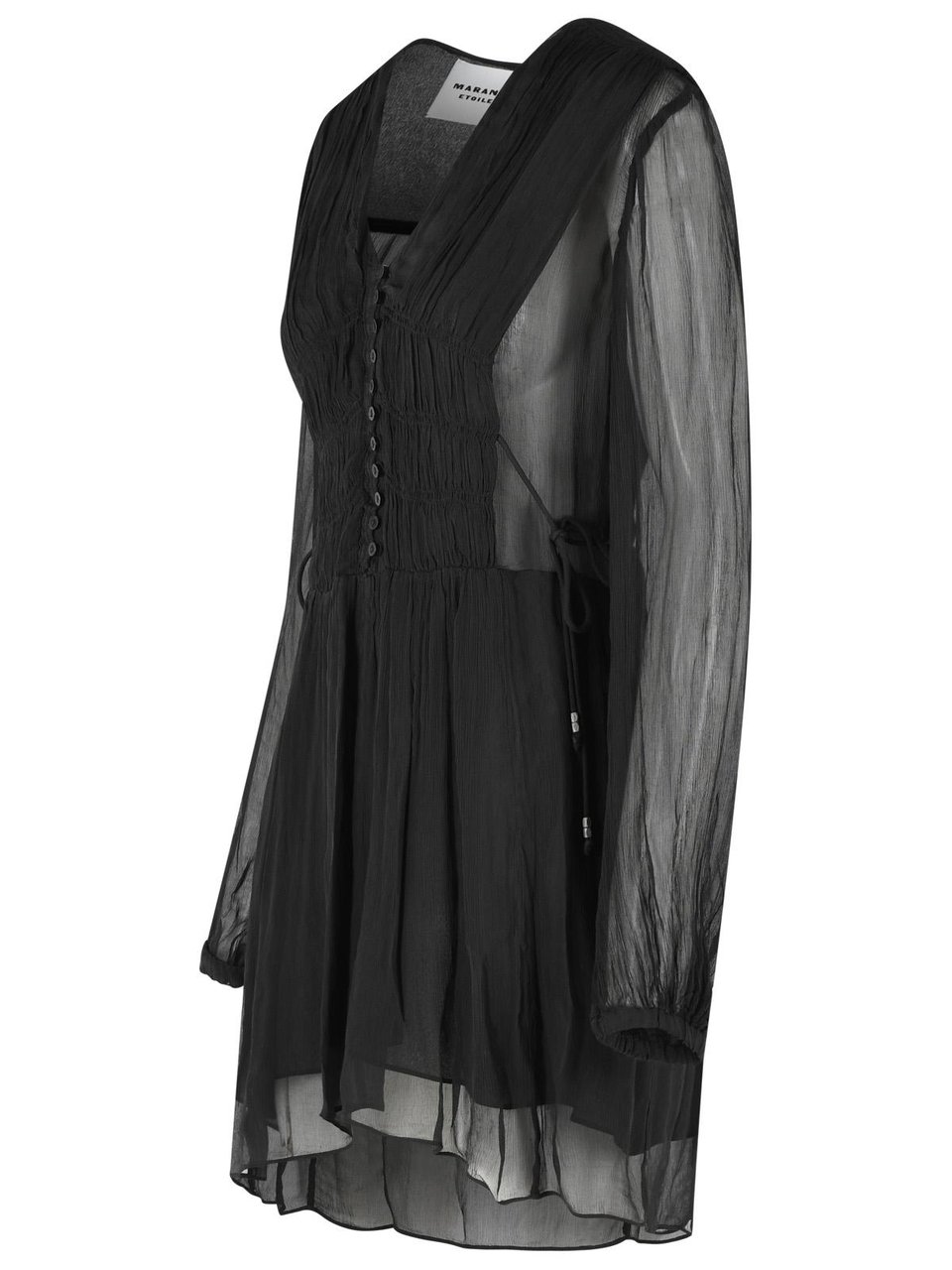 Isabel Marant Loriena Sheer Side Cut-Out Dress Zwart