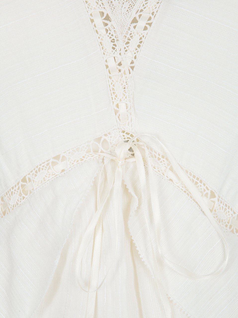 Isabel Marant Damya Ruffled Trim Lace Mini Dress Neutraal
