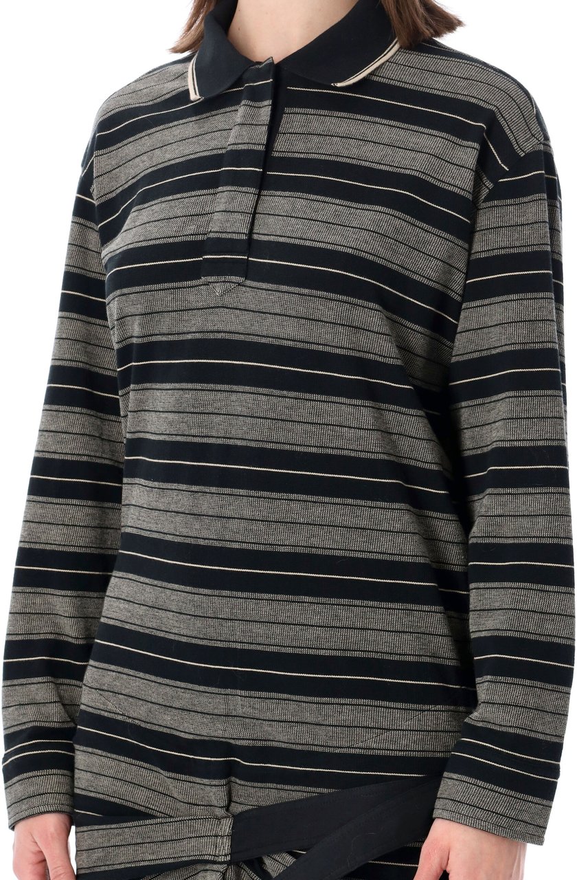 Isabel Marant Marant Étoile Isea striped polo mini dress Zwart