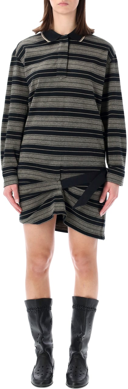 Isabel Marant Marant Étoile Isea striped polo mini dress Zwart