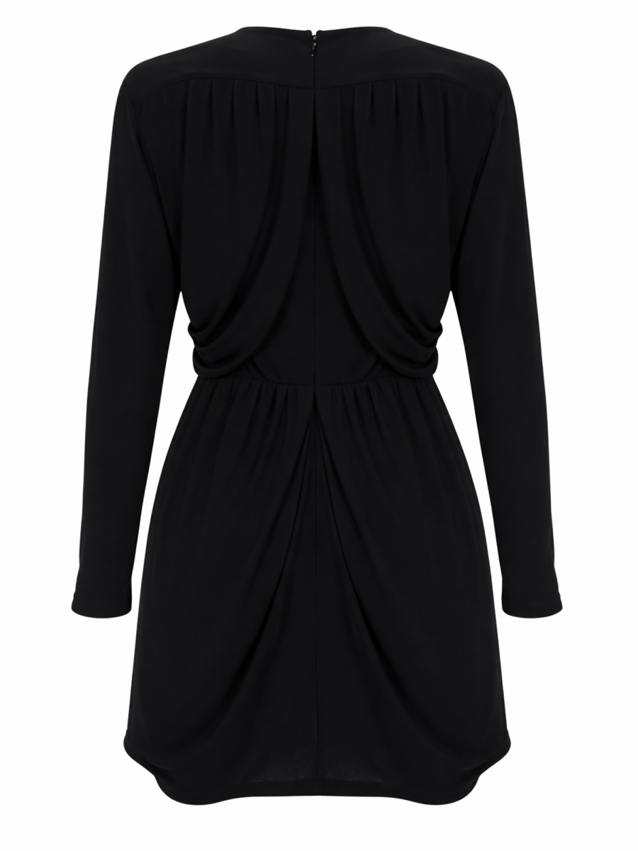 Isabel Marant Niamae Viscose Draped Overlay Mini Dress Zwart